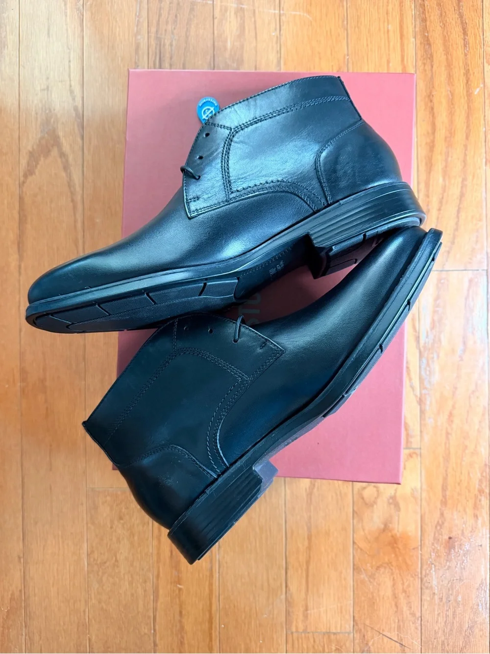 Johnston & Murphy Black Leather Branning Chukka Boots